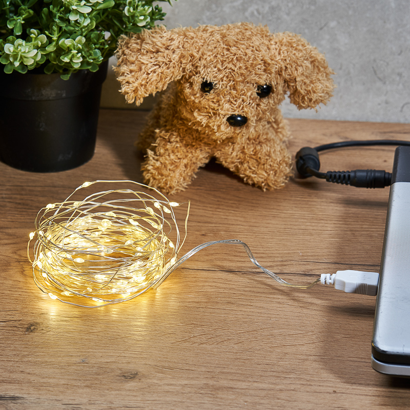 картинка Гирлянда "Роса"  5м 50 LED Теплый белый свет, USB-разъем NEON-NIGHT от магазина Электротехника
