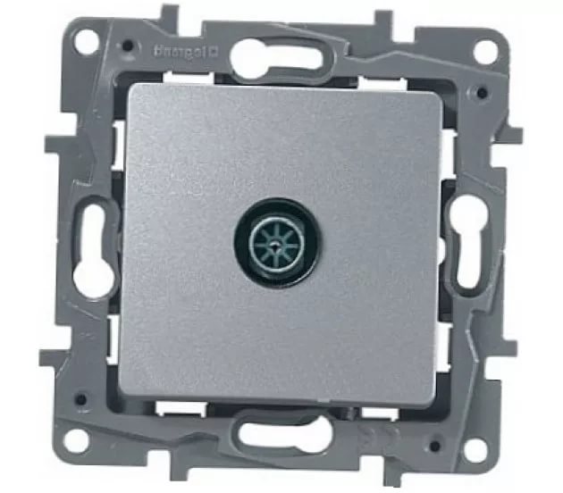 картинка Розетка 1-я TV СУ алюминий Etika IEK от магазина Электротехника