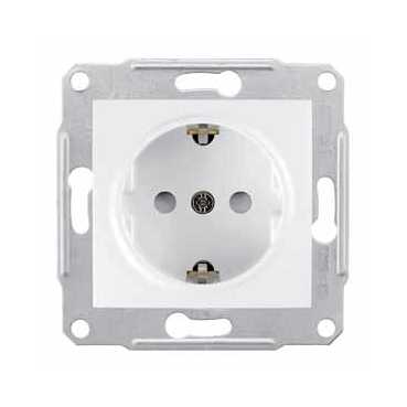 картинка Розетка 1-я 2Р+Е белая Sedna от магазина Электротехника