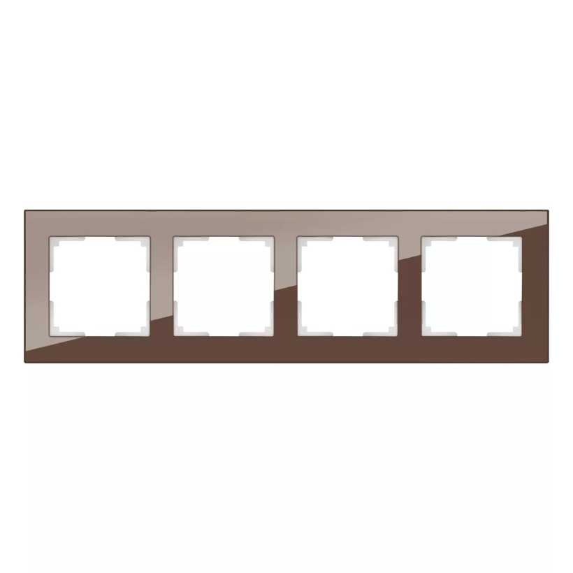 картинка Рамка 4-пост. мокко (стекло) Favorit  от магазина Электротехника
