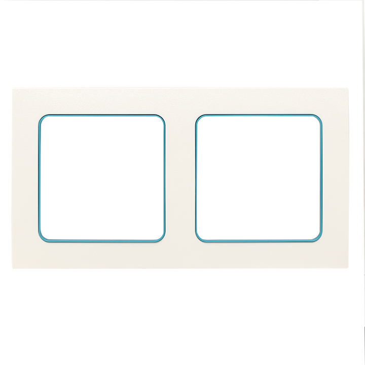 картинка Рамка 2-пост. белый с линией цвета синий Стокгольм от магазина Электротехника