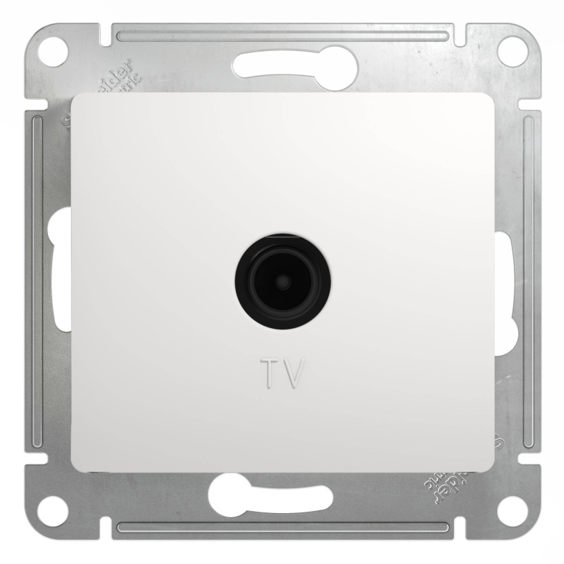 картинка Розетка 1-я TV СУ оконечная 1dB механизм белый  Glossa от магазина Электротехника