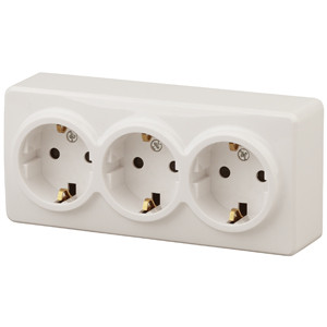 картинка Розетка 3-я 2P+E 16А-250В О/У сл. кость, Эксперт ЭРА от магазина Электротехника