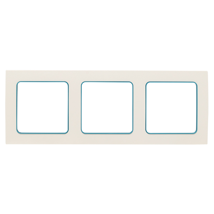 картинка Рамка 3-пост. белый с линией цвета синий Стокгольм от магазина Электротехника