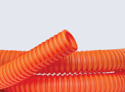 картинка Труба ПНД гибкая легкая с протяжкой 20 мм (100м) оранжевая ДКС  от магазина Электротехника