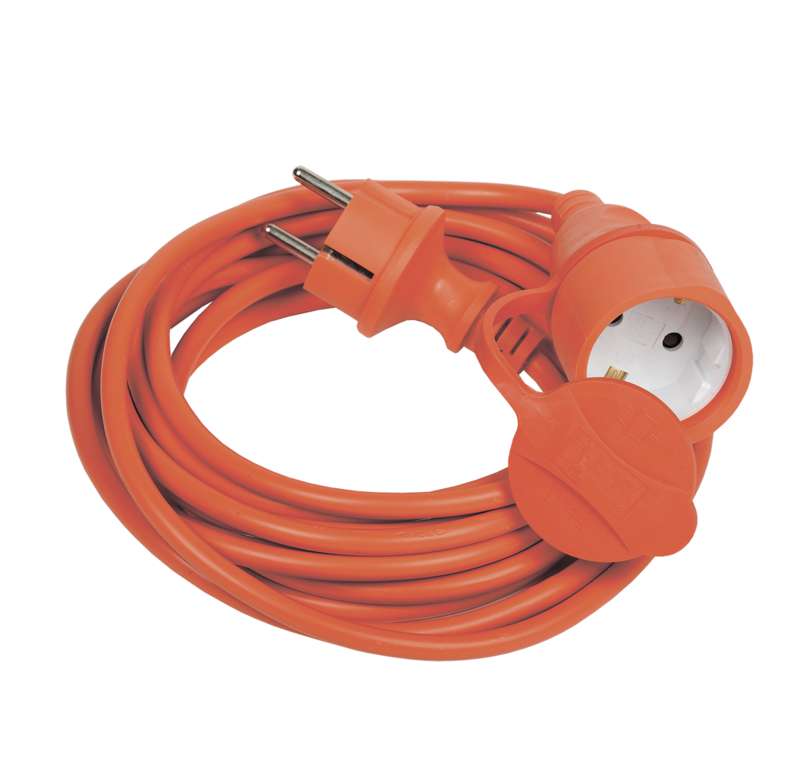 картинка Шнур 2P+PE 20м 3х1,0мм2 с вилкой и розеткой оранжевый IP44  ИЭК от магазина Электротехника