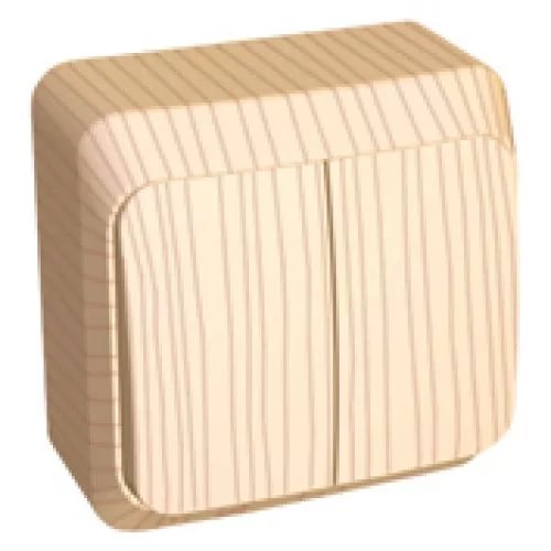 картинка Выключатель 2-кл. 10А ОУ в сборе Дача сосна ЭТЮД от магазина Электротехника