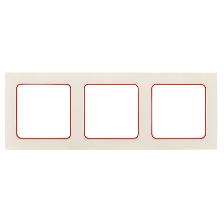 картинка Рамка 3-пост. белый с линией цвета красный Стокгольм от магазина Электротехника