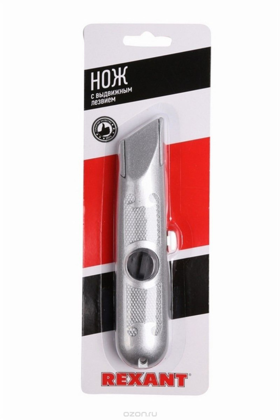 картинка Нож,18мм, выдвижное трапециевидное лезвие REXANT от магазина Электротехника