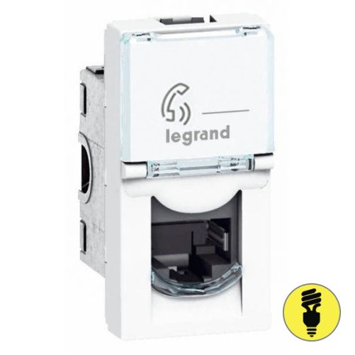 картинка Розетка PC/RJ45 1 мод. FTP кат. 5e Mosaic/Legrand от магазина Электротехника