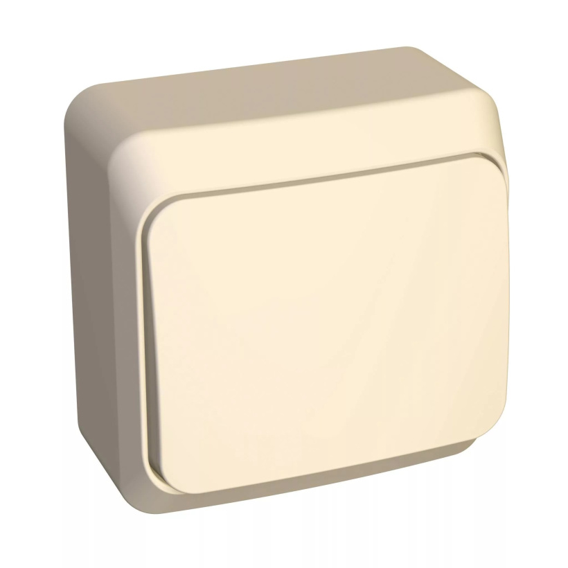 картинка Выключатель 1-кл. 10А ОУ в сборе крем ЭТЮД от магазина Электротехника