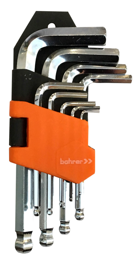 картинка Набор шестигранников 1.5-10мм 9шт (удлиненные, шаровые HEX) Bohrer от магазина Электротехника