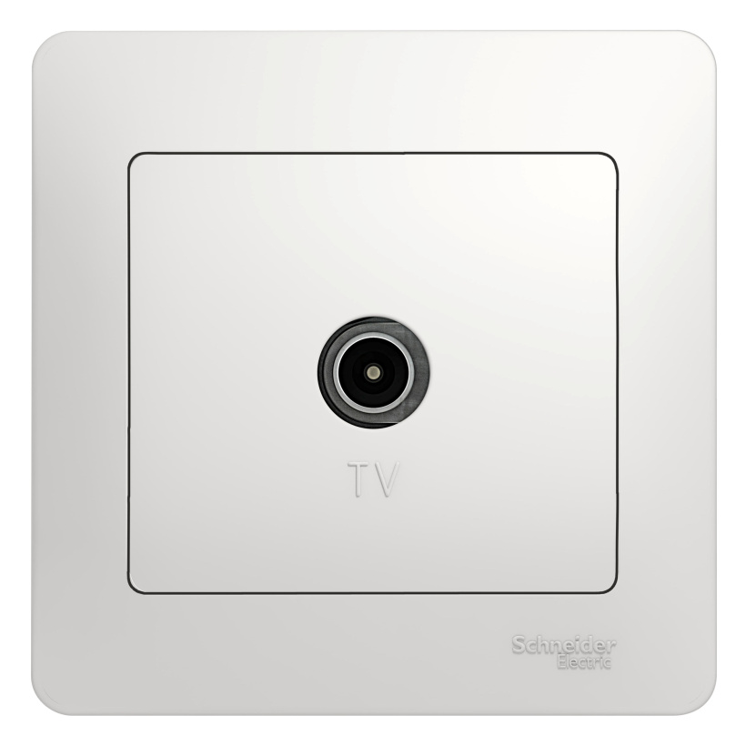 картинка Розетка 1-я TV СУ одиночная в сборе белый Glossa !!! от магазина Электротехника