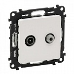 картинка Розетка TV-SAT двухкабельная механизм Белый Valena LIFE от магазина Электротехника