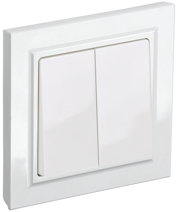 картинка Выключатель 2-кл. 10А СУ в сборе белый BRITE от магазина Электротехника