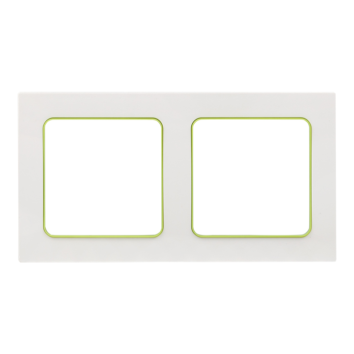картинка Рамка 2-пост. белый с линией цвета зеленый Стокгольм от магазина Электротехника