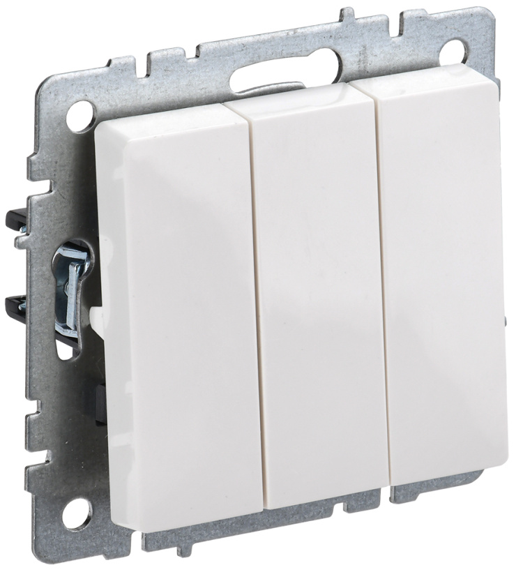 картинка Выключатель 3-кл. 10А СУ механизм белый BRITE от магазина Электротехника