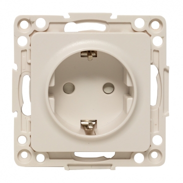 картинка Розетка 1-я 2P+E 16А СУ шторки винтовые клеммы механизм белый Стокгольм от магазина Электротехника
