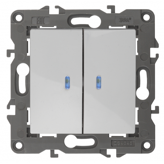 картинка Выключатель 2-кл. с подсветкой авт. клем белый Elegance ЭРА !!! от магазина Электротехника