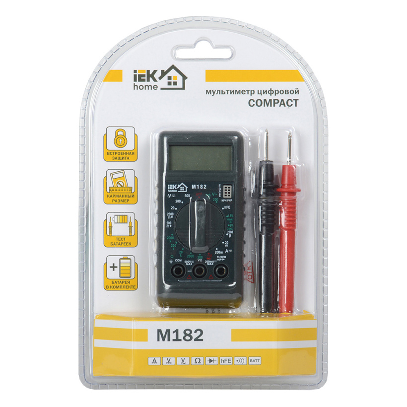 картинка Мультиметр цифровой Compact M182 IEK от магазина Электротехника