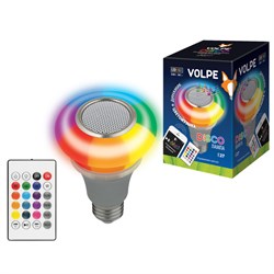 картинка Светильник LED 5W RGB E27 с динамиком и Bluetooth Диско Volpe  от магазина Электротехника