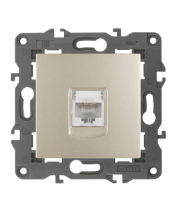 картинка Розетка 1-я RJ45 шампань Elegance Эра от магазина Электротехника