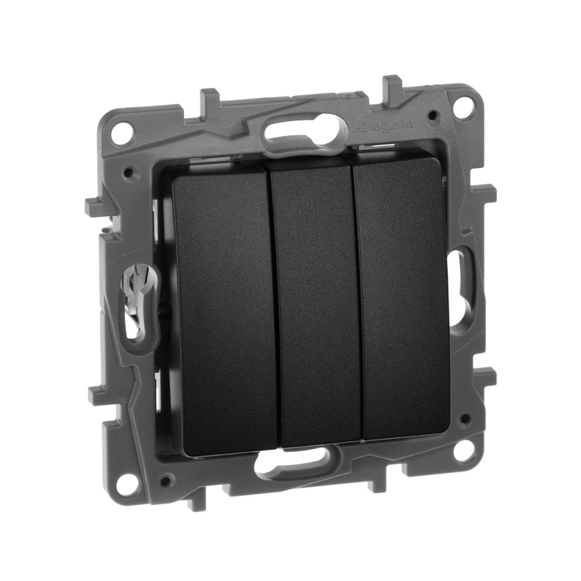 картинка Выключатель 3-кл. 10А СУ механизм антрацит Etika от магазина Электротехника