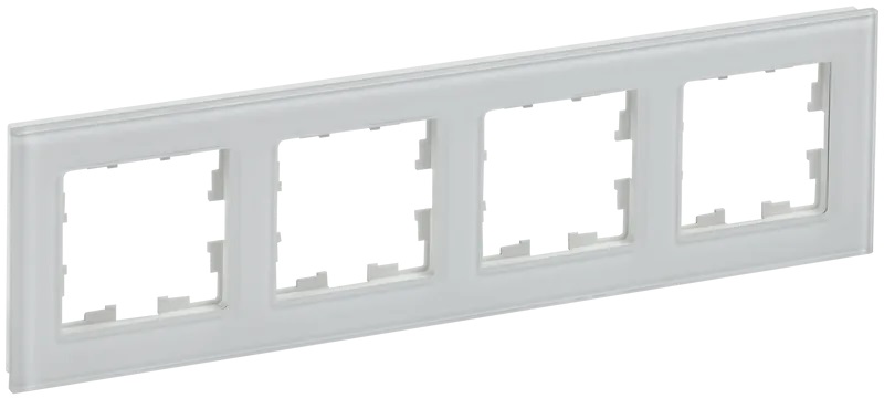 картинка Рамка 4-пост. стекло белый BRITE от магазина Электротехника