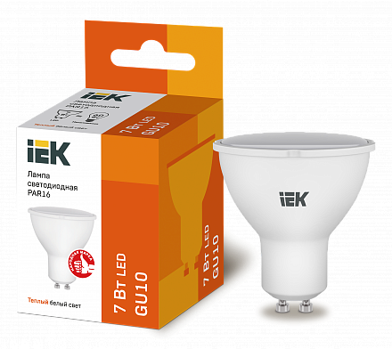 картинка Лампа LED GU10  7Вт (675lm) 3000K 220В IEK от магазина Электротехника