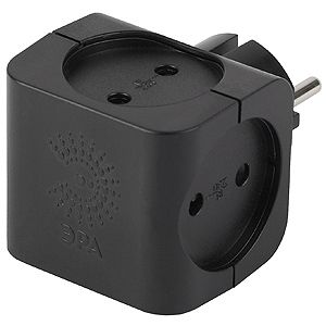 картинка Тройник 4-гн. 2P чёрный ЭРА от магазина Электротехника