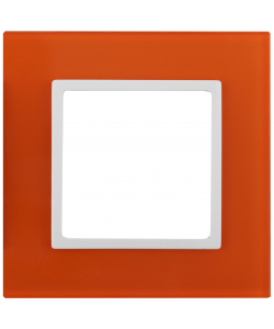 картинка Рамка 1-я стекло оранжевый+бел Elegance ЭРА !!! от магазина Электротехника