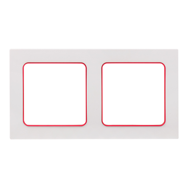 картинка Рамка 2-пост. белый с линией цвета красный Стокгольм от магазина Электротехника