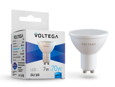 картинка Лампа LED GU10 7Вт 580лм 4000К белый Sofit Voltega от магазина Электротехника