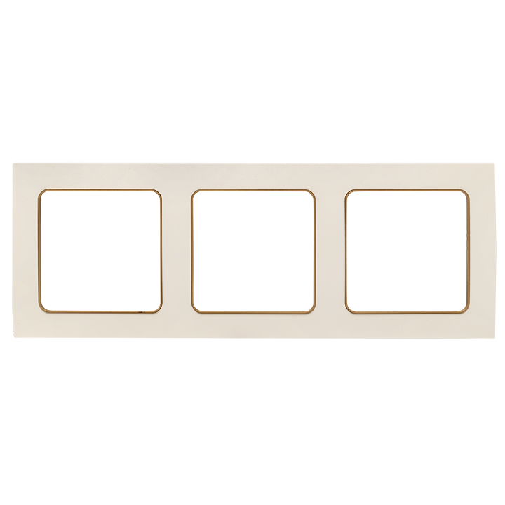 картинка Рамка 3-пост. белый с линией цвета шампань Стокгольм от магазина Электротехника