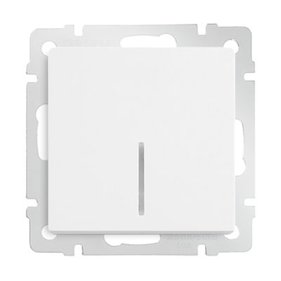картинка Выключатель 1-кл. 10А СУ с подсветкой механизм белый Werkel от магазина Электротехника