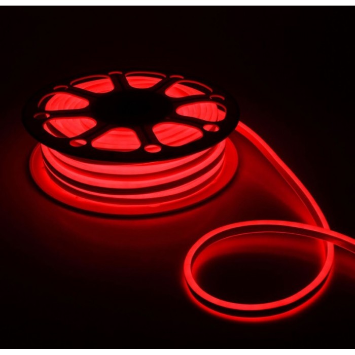 картинка Гибкий Неон LED SMD, форма - D, красный, 120 LED/м,  бухта 100м от магазина Электротехника