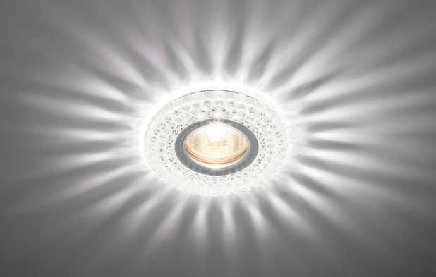 картинка Светильник GX53 встр. 125х90 диодный,с подсвет., огран. стекло прозр. CRISTAL LED 18 Max Light !!! от магазина Электротехника
