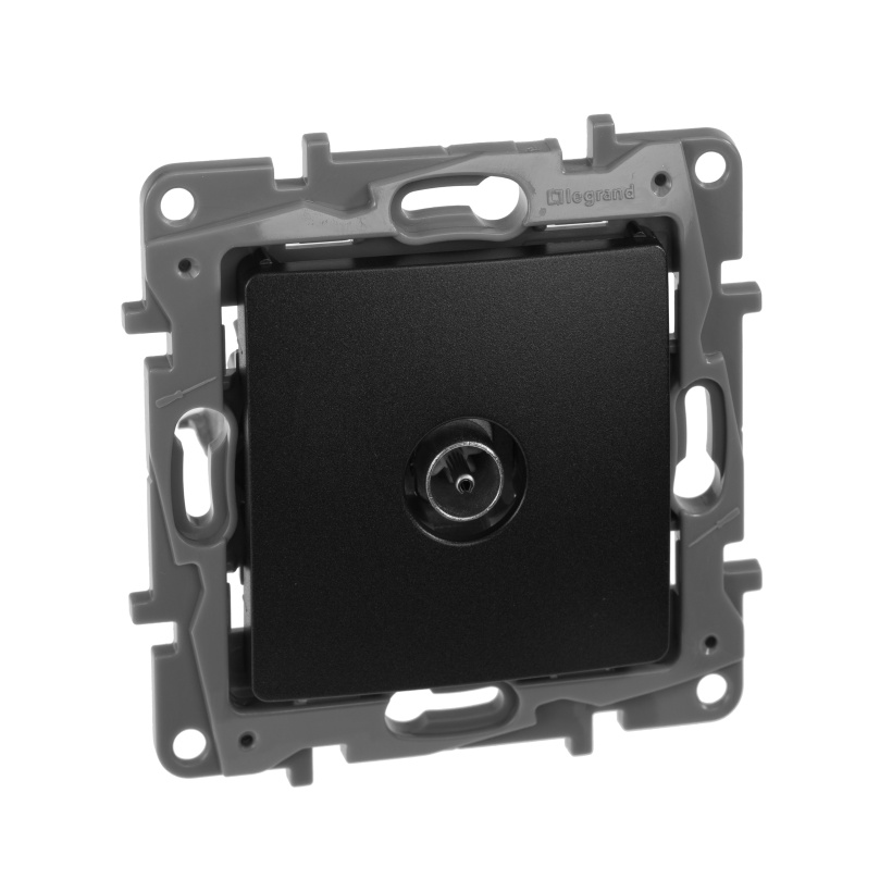 картинка Розетка 1-я TV СУ звезда механизм антрацит Etika от магазина Электротехника