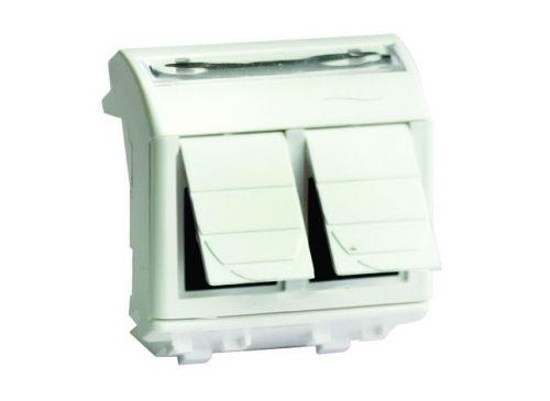 картинка Розетка RJ45+RJ45 кат.5e, Brava, белая, 2мод ДКС от магазина Электротехника