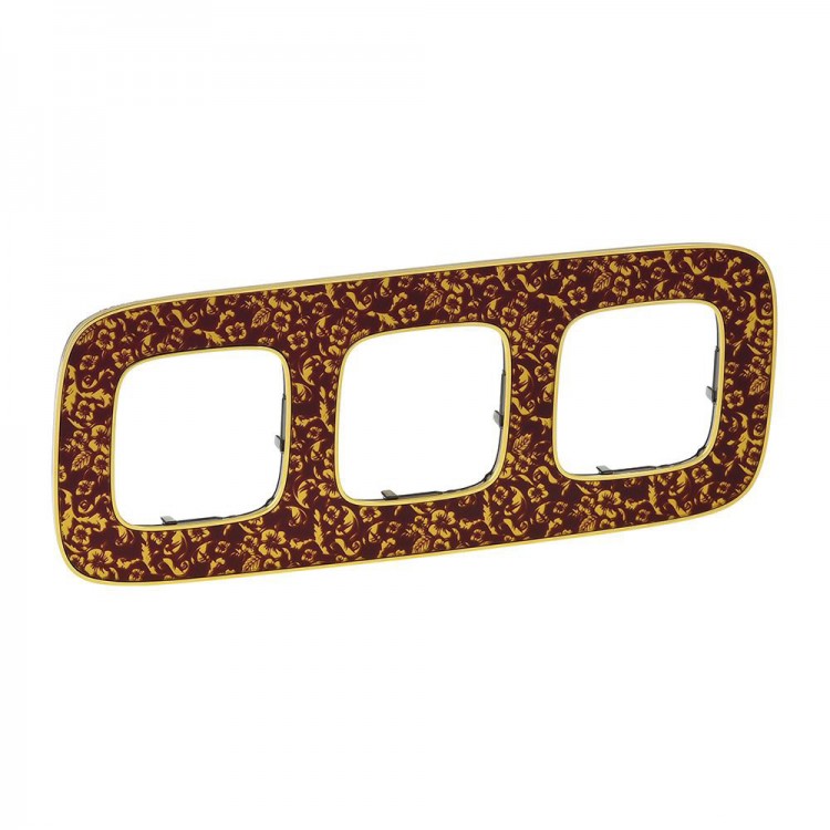 картинка Рамка 3-пост. универсальная Барокко пурпур Valena ALLURE от магазина Электротехника