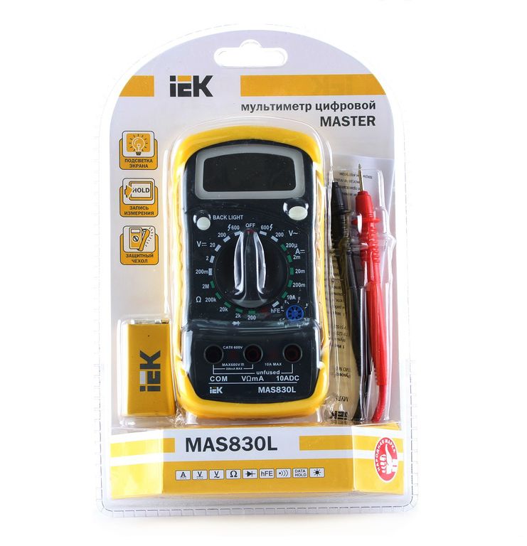 картинка Мультиметр цифровой Master MAS830L IEK от магазина Электротехника
