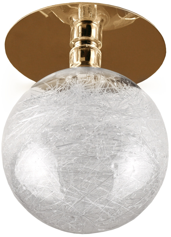 картинка Светильник G4 20Вт "стеклянный шар с паутиной" золото/прозрачный ЭРА от магазина Электротехника