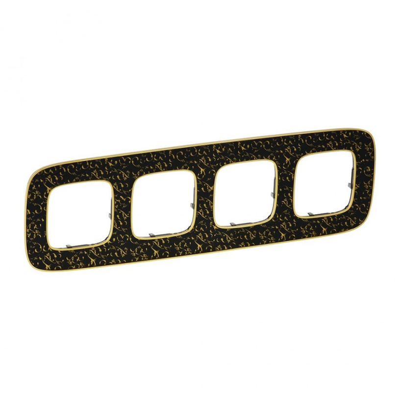 картинка Рамка 4-пост. универсальная Барокко нуар Valena ALLURE от магазина Электротехника