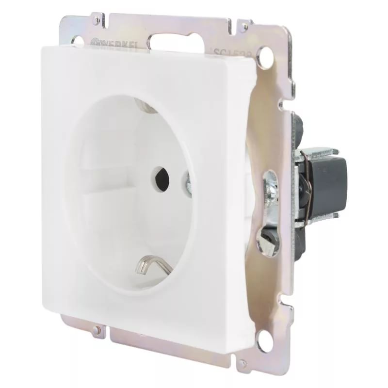 картинка Розетка 1-я 2P+E 16А СУ механизм белый Werkel от магазина Электротехника
