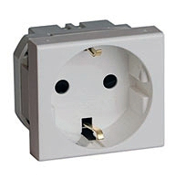 картинка Розетка силовая с з/к со шторками 2 мод. серая Viva (уп=5шт.)ДКС от магазина Электротехника