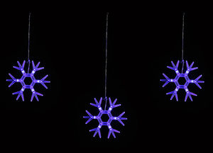 картинка Гирлянда-занавес 36LED "Снежинки-1" фигурный синий,1,5х0,3м, 6 подвесов Uniel от магазина Электротехника