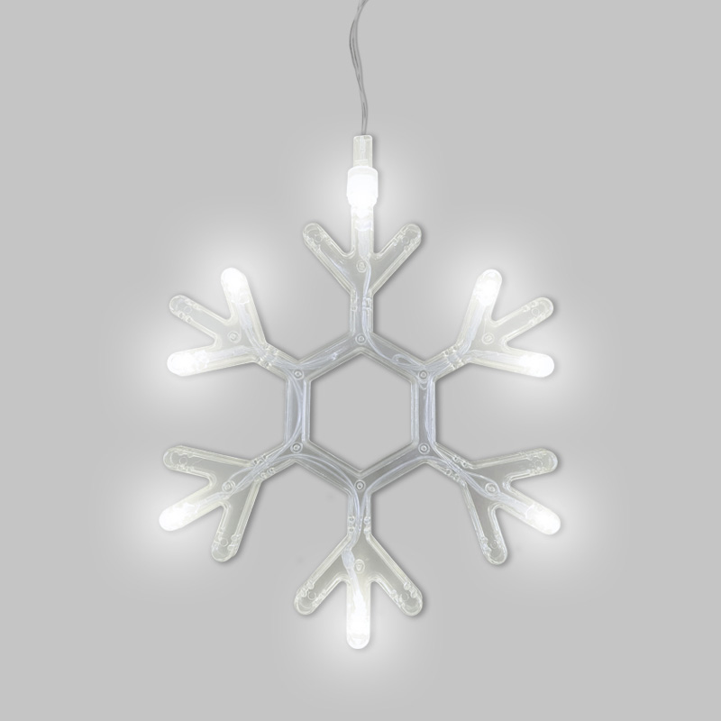 картинка Фигура LED "Снежинка" 8 диодов, на присоске, цвет Белый (батарейки не в компл) NEON-NIGHT от магазина Электротехника