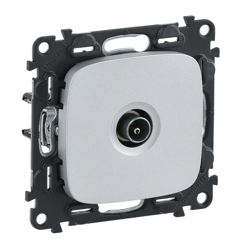 картинка Розетка 1-я TV СУ механизм Алюминий  Valena Allure от магазина Электротехника