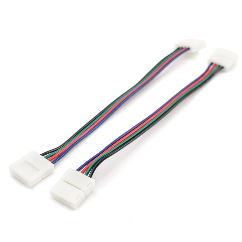 картинка Комплект коннекторов для RGB ленты 10мм 15см (2клипсы с проводами) Apeyron от магазина Электротехника