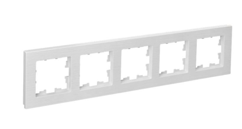 картинка Рамка 5-пост. матовый белый рифленый BRITE от магазина Электротехника